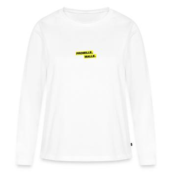 Promille, Malle - Frauen Premium Bio Langarmshirt - Weiß - Vorne - Julia (174cm)