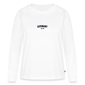 SELLIN Allemagne - T-shirt manches longues Premium bio Femme - blanc - Devant - Julia (174cm)