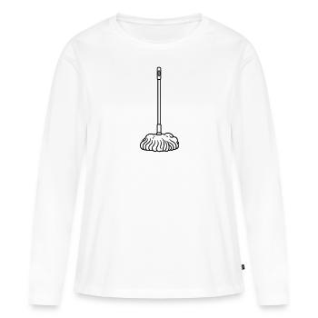 Balai - T-shirt manches longues Premium bio Femme - blanc - Devant - Julia (174cm)