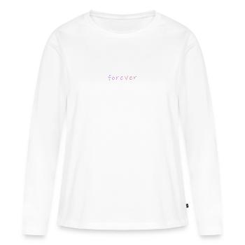 Forever - T-shirt manches longues Premium bio Femme - blanc - Devant - Julia (174cm)