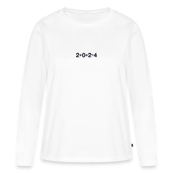 2024 - Frauen Premium Bio Langarmshirt - Weiß - Vorne - Julia (174cm)