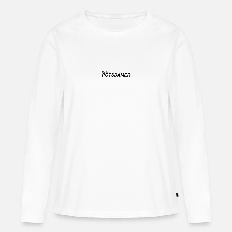 ICK BIN POTSDAMER - Frauen Premium Bio Langarmshirt - Weiß