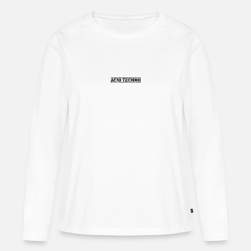 Acid Techno - Frauen Premium Bio Langarmshirt - Weiß