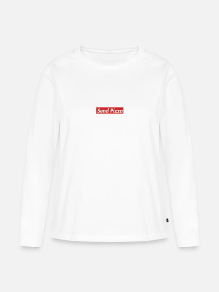 Send Pizza - Frauen Premium Bio Langarmshirt - Weiß