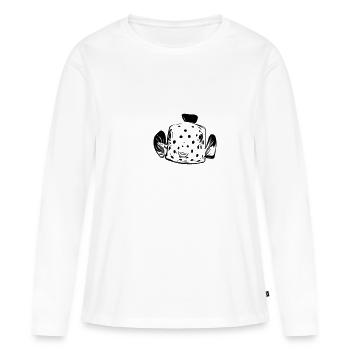 Poisson-valise - T-shirt manches longues Premium bio Femme - blanc - Devant - Julia (174cm)