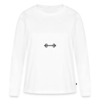 haltère - T-shirt manches longues Premium bio Femme - blanc - Devant - Julia (174cm)