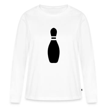bowling - T-shirt manches longues Premium bio Femme - blanc - Devant - Julia (174cm)