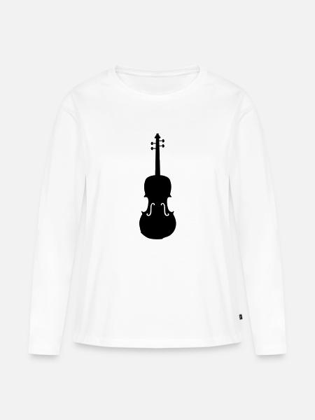violine - Frauen Premium Bio Langarmshirt - Weiß