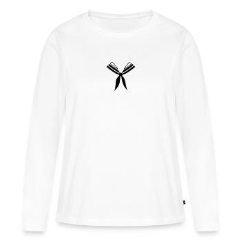 marin - T-shirt manches longues Premium bio Femme - blanc - Devant - Julia (174cm)