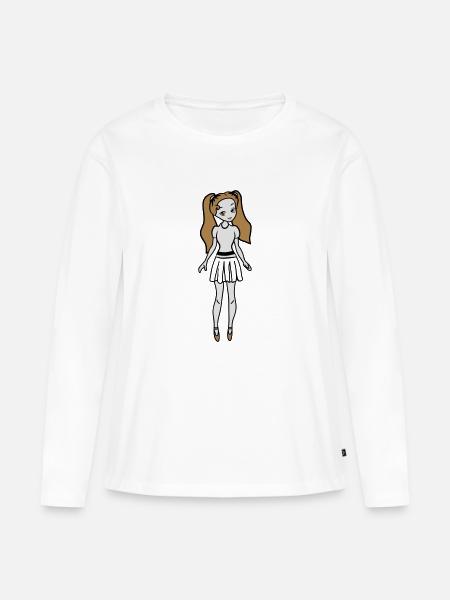 Puppe kleider mädchen - Frauen Premium Bio Langarmshirt - Weiß