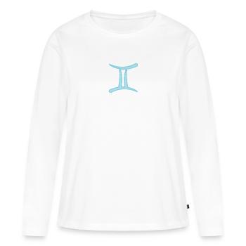 Zwillinge Sternzeichen Pastel Blau - Frauen Premium Bio Langarmshirt - Weiß - Vorne - Julia (174cm)