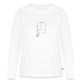 Tea shirt. - Women's Premium Organic Long Sleeve Shirt - white - Front - Julia (174cm)