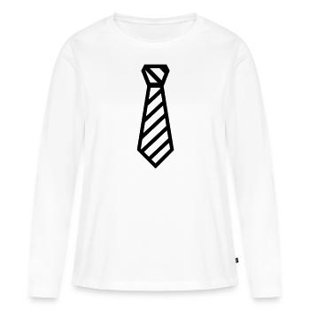 Cravate - T-shirt manches longues Premium bio Femme - blanc - Devant - Julia (174cm)