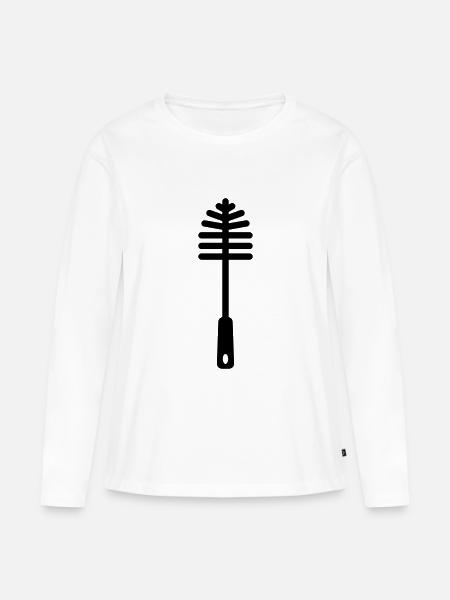 Klobürste - Frauen Premium Bio Langarmshirt - Weiß