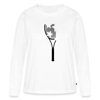 Raquette - T-shirt manches longues Premium bio Femme - blanc - Devant - Julia (174cm)