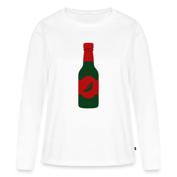 Hot Sauce Chili Sauce Spicy Food BBQ Crew - Women's Premium Organic Long Sleeve Shirt - white - Front - Julia (174cm)