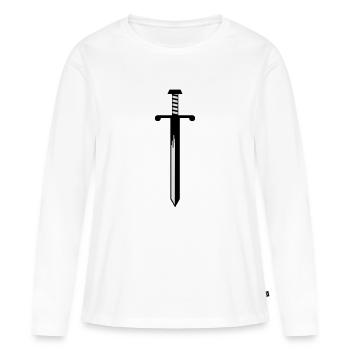 Schwert - Frauen Premium Bio Langarmshirt - Weiß - Vorne - Julia (174cm)