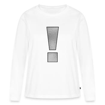 Point d’exclamation de ponctuation ! Argent - T-shirt manches longues Premium bio Femme - blanc - Devant - Julia (174cm)