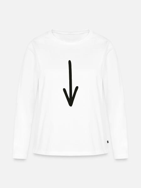 pfeil - Frauen Premium Bio Langarmshirt - Weiß