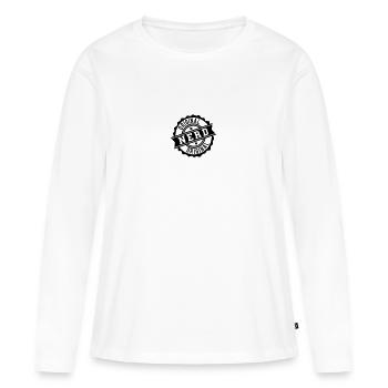 Nerd - T-shirt manches longues Premium bio Femme - blanc - Devant - Julia (174cm)