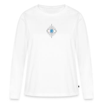 Œil - T-shirt manches longues Premium bio Femme - blanc - Devant - Julia (174cm)