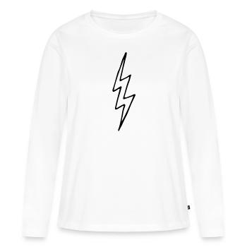 Blitz - Frauen Premium Bio Langarmshirt - Weiß - Vorne - Julia (174cm)