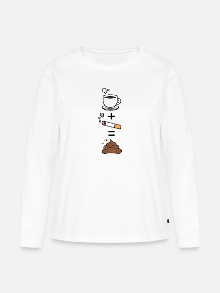 Kaffee Clope - Frauen Premium Bio Langarmshirt - Weiß
