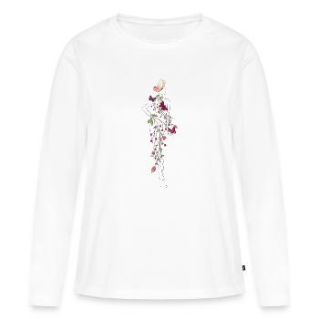 Nudity with skin flowers - Women's Premium Organic Long Sleeve Shirt - white - Front - Julia (174cm)