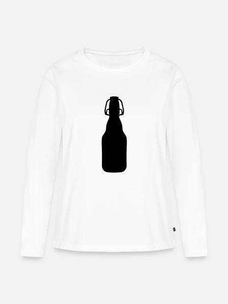 bierflasche - Frauen Premium Bio Langarmshirt - Weiß