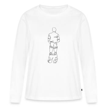 Austin - One Line Art, Naked Man Line Art, Gay - Frauen Premium Bio Langarmshirt - Weiß - Vorne - Julia (174cm)