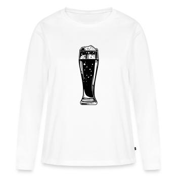 Bière - T-shirt manches longues Premium bio Femme - blanc - Devant - Julia (174cm)