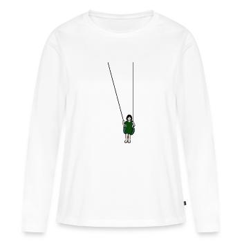 Swing - Frauen Premium Bio Langarmshirt - Weiß - Vorne - Julia (174cm)