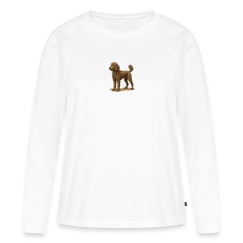 Caniche - T-shirt manches longues Premium bio Femme - blanc - Devant - Julia (174cm)