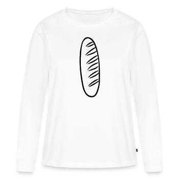 baguette - T-shirt manches longues Premium bio Femme - blanc - Devant - Julia (174cm)