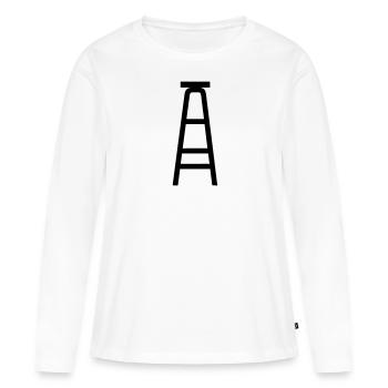 échelle - T-shirt manches longues Premium bio Femme - blanc - Devant - Julia (174cm)