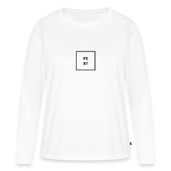 Pray - Frauen Premium Bio Langarmshirt - Weiß - Vorne - Julia (174cm)