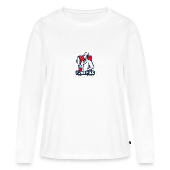 Pure Milk drink of a gentle man funny - Frauen Premium Bio Langarmshirt - Weiß - Vorne - Julia (174cm)
