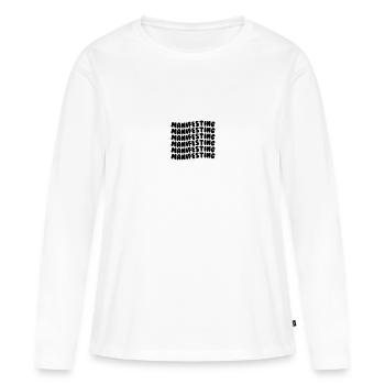 Manifester le noir - T-shirt manches longues Premium bio Femme - blanc - Devant - Julia (174cm)