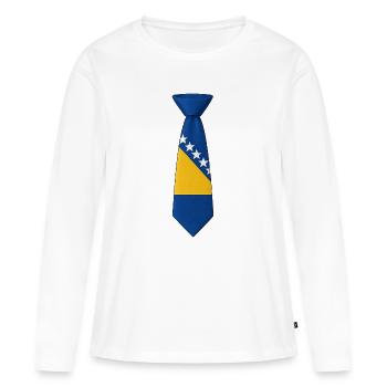 Lien avec la Bosnie - T-shirt manches longues Premium bio Femme - blanc - Devant - Julia (174cm)