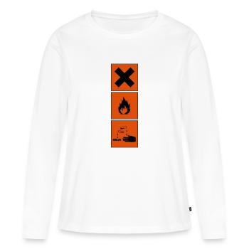 signe de danger - T-shirt manches longues Premium bio Femme - blanc - Devant - Julia (174cm)
