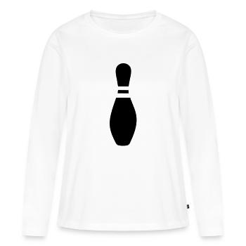 Bowling pin - T-shirt manches longues Premium bio Femme - blanc - Devant - Julia (174cm)
