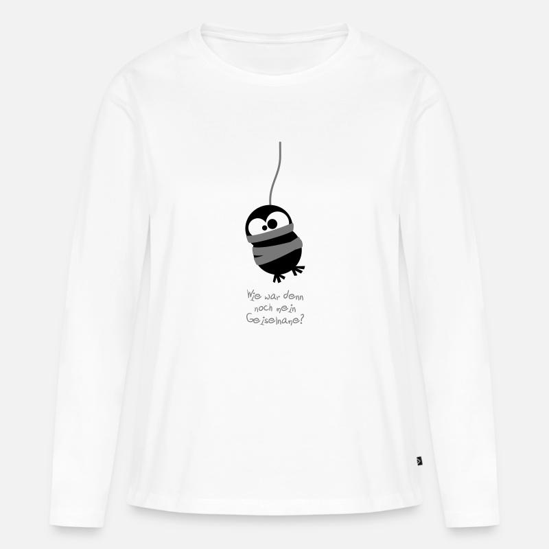 Eine Eule // Wie war denn noch mein Geiselname? - Frauen Premium Bio Langarmshirt - Weiß