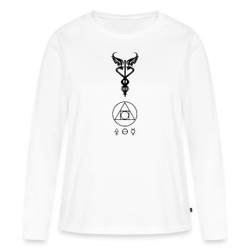 HermesTrismegistos & La protection et l’énergie du Kybalion - T-shirt manches longues Premium bio Femme - blanc - Devant - Julia (174cm)