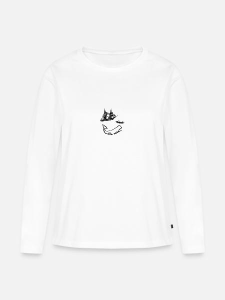 Moby Dick - Premium økologisk langærmet T-shirt til kvinder - hvid