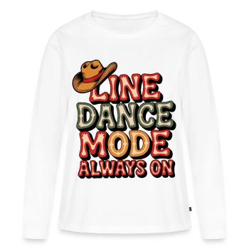 Toujours en mode danse en ligne design coloré LInedance - T-shirt manches longues Premium bio Femme - blanc - Devant - Julia (174cm)