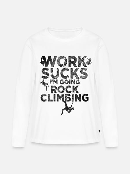 klettern boulder Kletterer klettergurt Geschenk - Frauen Premium Bio Langarmshirt - Weiß