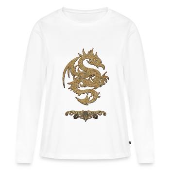 Merveilleux dragon chinois - T-shirt manches longues Premium bio Femme - blanc - Devant - Julia (174cm)