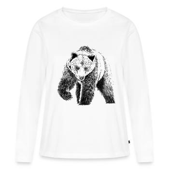 porter - T-shirt manches longues Premium bio Femme - blanc - Devant - Julia (174cm)