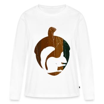 Noisette écureuil - design - T-shirt manches longues Premium bio Femme - blanc - Devant - Julia (174cm)