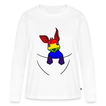 Koala LGBT Regenbogenfahne Gay Pride Gay - Frauen Premium Bio Langarmshirt - Weiß - Vorne - Julia (174cm)